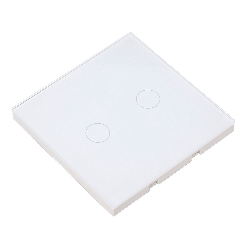 2 Gang Wall Switch with Indicator Tempered Glass Panel Touch
