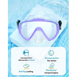 Vengreedo Snorkel Set with Fins for Adults, Snorkeling Gear for Adults Men and Women, Snorkle, Mask Set Adults Dry Top Snorkel Mask Combo Set with Travel Bag for Snorkeling, Diving, Swimming
