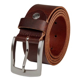 LINDENMANN Men's Leather Belt, Full Cowhide Leather, Buffalo Leather, 4 mm, in 3 Colours, Cognac/Dark Brown/Black, brown