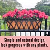 LaLaGreen Railing Planter Boxes (24 Inch, 2 Pack) Black Metal
