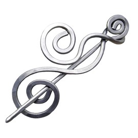 Dancing Swirls Shawl Pin, Aluminum Pin for Knitted or Crocheted Scarf and Wrap,Handmade in Oregon