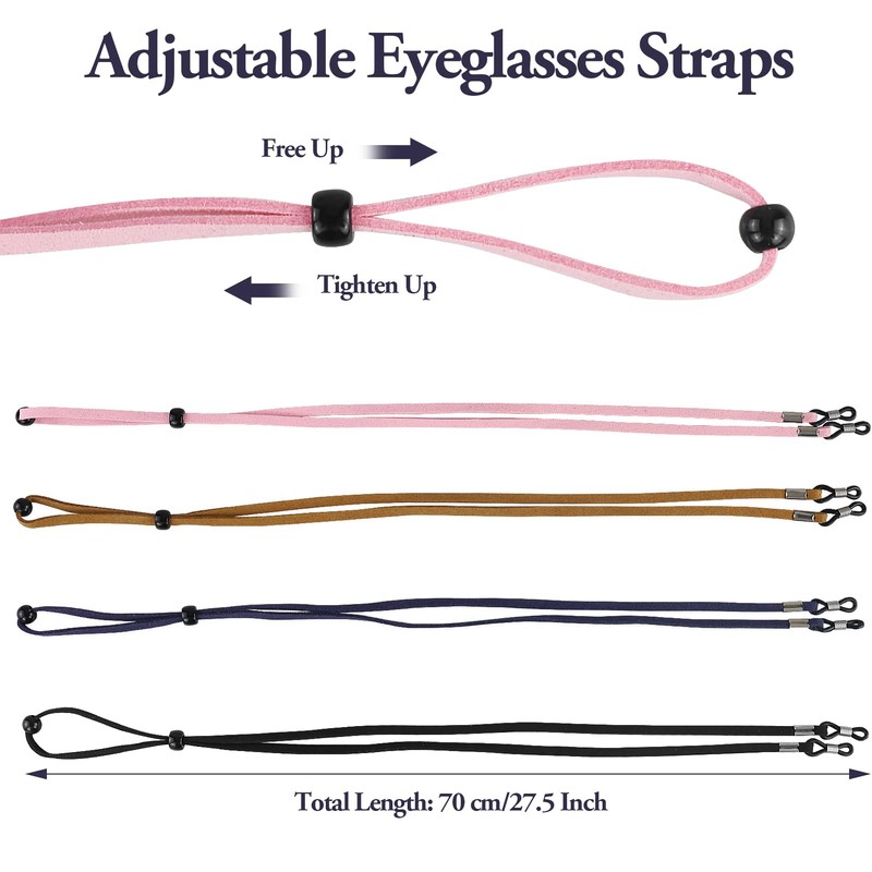 JRSHIRLEYLTD 4 Pieces Glasses Strap, Adjustable Sunglasses Strap, Universal Glasses