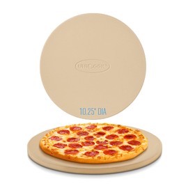 Unicook Pizza Stone for Grill Oven, 15 Inch Round Baking Stone, Heavy Duty Cordierite Bread Cooking Pan, Thermal Shock Resistant, Ideal for Making Crisp Crust Pizza, Bread and More, Includes Scraper