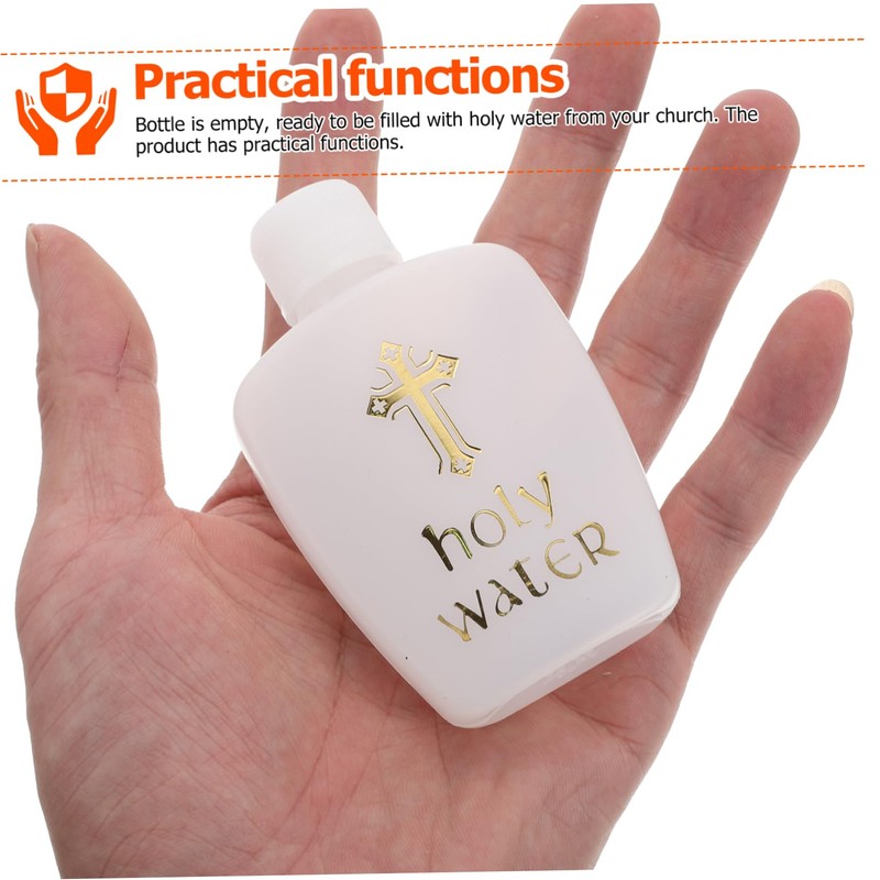 ORFOFE 6pcs Holy Water Bottles Refillable Containers Cross Design for