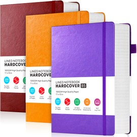 FOCUS DAY 3 Pack Journals Notebooks, B5(7.1'' X 10'') Thick Notebook Journal College Ruled Bulk, Large Hardcover Leather Bound Lined Notebook Journal Set for Women Men Work Writing, Multicolor