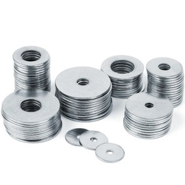 TOTSUN 225Pcs Stainless Steel Washers, M3 M4 M5 M6 M8 M10 M12 Flat Penny Washers Assorted 15 Sizes Washers for Bolts for General Repair