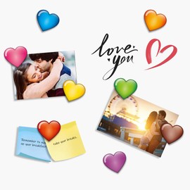 MORCART 16Pcs Fridge Magnets Heart Emoji Refrigerator Magnets Colorful Magnets for Locker Whiteboard Cute Decorative Magnets for Classroom Kitchen Office Gifts for Teachers Family and Friends (Heart)