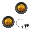 Pair of 2" Round - Amber LED Side Markers w/2
