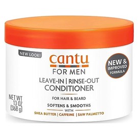 Cantu Mens Leave-In/Rinse-Out Conditioner 13 Ounce Jar (384ml) (Pack of 2)