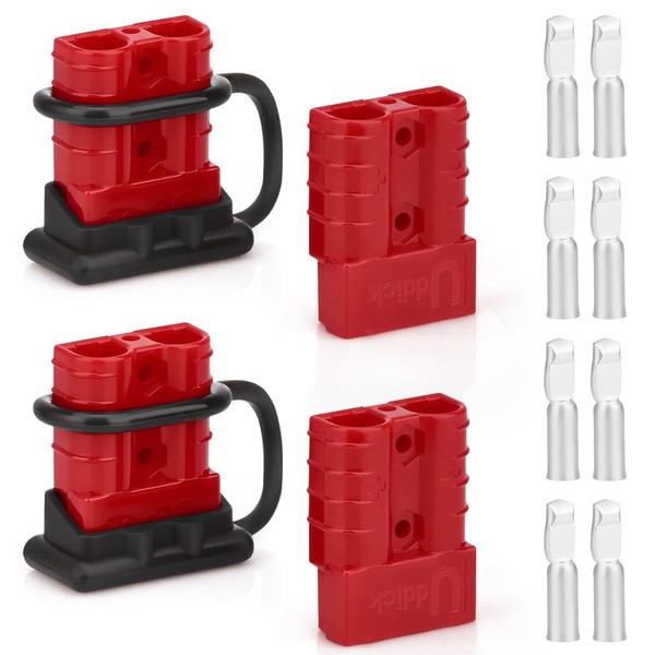 Uddick 4PCS 50A 6-10 Gauge Battery Cable Quick Connect/Disconnect Connector