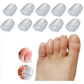 10Pcs Transparent Toe Covers for Women,Breathable Silicone Anti-Friction Toe Protector Clear Gel Little Toe Protectors Toe Sleeves for Blisters,Bunion Pads,Health and Household,Foot Health
