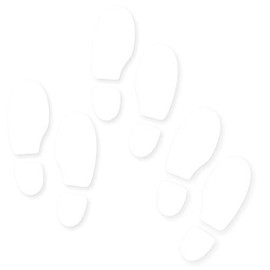 Decooo.be 6 Footprints of Steps (Shoe Prints) Wall Sticker (White)