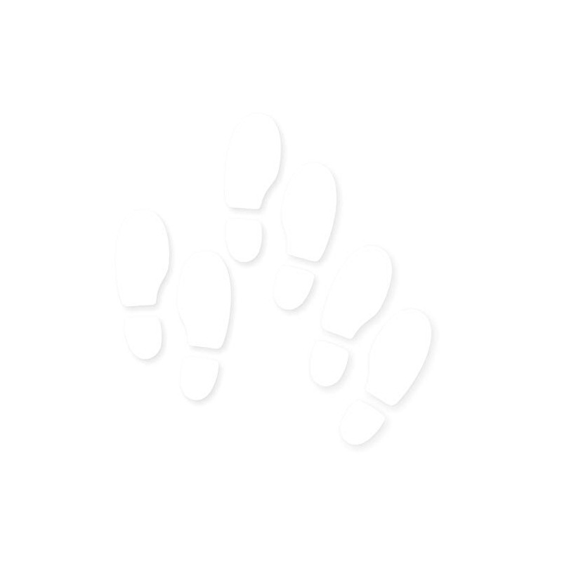 Decooo.be 6 Footprints of Steps (Shoe Prints) Wall Sticker (White)