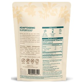 Himalaya Organic Ashwagandha Powder, Adaptogenic Superfood for Protein Shakes & Smoothies, 7.9 oz, 3 Month Supply