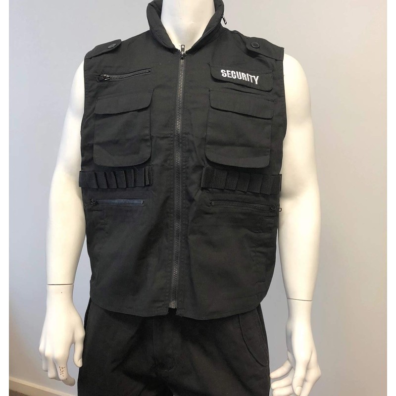 BACKBONE Men's Security Vest with SECURITY Embroidery - Durable 8-Pocket
