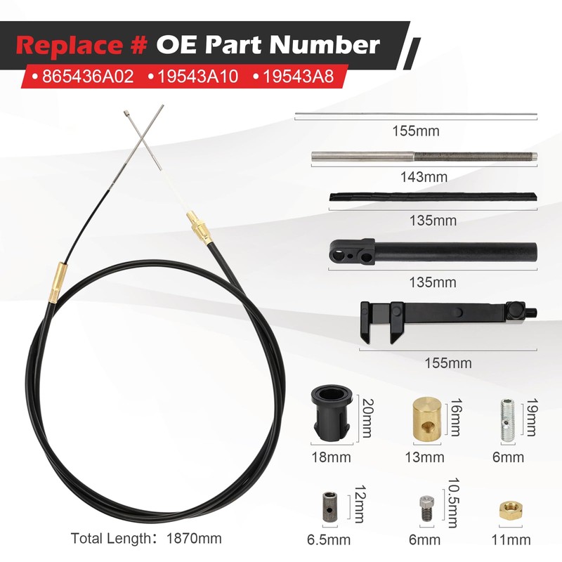 865436A02 Lower Shift Cable Kit For Mercruiser Alpha Gen One