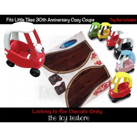 The Toy Restore Replacement Stickers Fits Little Tikes 30th Anniversary Cozy Coupe Car Wood Panel Decals Add on