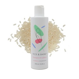 Shampoo Sin Sulfatos y Parabenos Natural | Enriquecido con Aceite de Germen de Arroz | Cuidado del Cabello - Mayor Concentración de Vitamina E | Aroma Rice Soufflé | Para Cabello Seco | RICE & SHINE