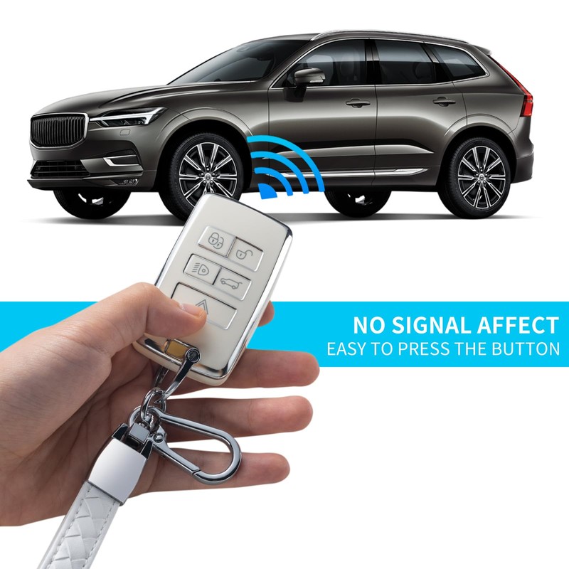 CHEZENHUI Compatible with Land Rover Key Fob Cover with Leather
