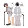 FancyFun 8 Pcs Old Lady Costume for Kids, 100 Days