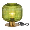 Soutas Glass Globe Table Lamp, Mid Century Modern Green Table