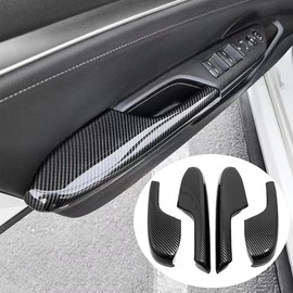 mootogen Interior Door Armrest Panel Decorative Trim Carbon Fiber Style Glass Lift Rear Armrest Compatible for Honda Civic 10th Gen 2016 2017 2018 2019 2020 2021 Interior Accessories 4PCS