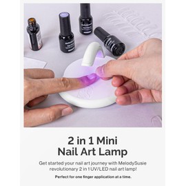 MelodySusie Cordless Rechargeable Mini UV LED Nail Lamp, Portable Nail Art Lamp Suitable for Single Finger Nail Dryer, Innovative 2 in 1 Foldable Flash Curing Gel X Light for Nail Extension Nail Art