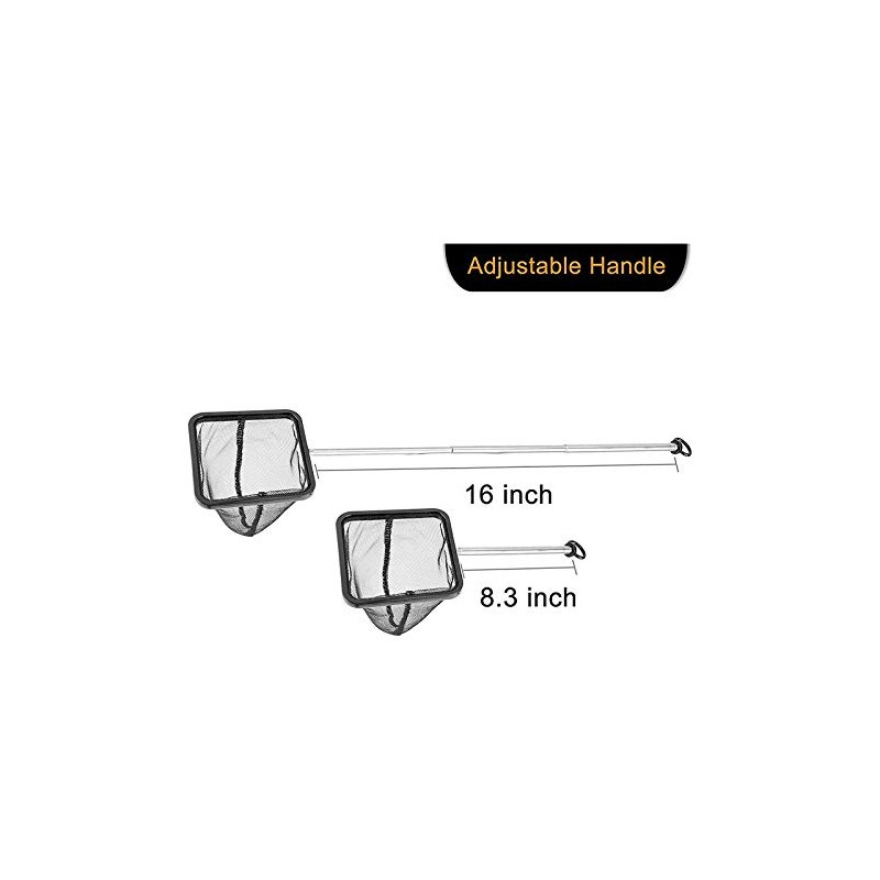 Peakloong Aquarium Fish Net with Extendable Stainless Steel Long Handle,