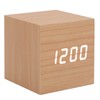 LED Wood Clock Multifunctional Large Display 3 Brightness Eye Protection