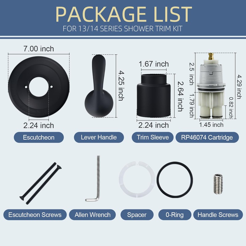 13020 Shower Trim Kit Replacement for Delta Classic 13 Series
