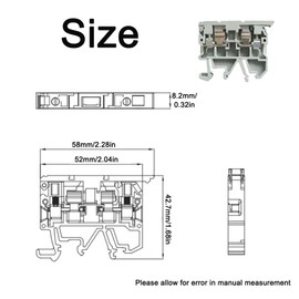 25Pcs ASK1EN DIN Rail Mount Fused Terminal Block Fuse Holder 500V 4mm² Cable Grey for Electrical