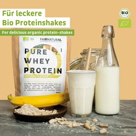 Fairprotein® Organic Whey Protein Powder, Organic Protein Powder from Germany, High-Quality Protein Shakes, Organically Certified, for Men and Women, 650 g Premium Whey Protein Powder without Soy