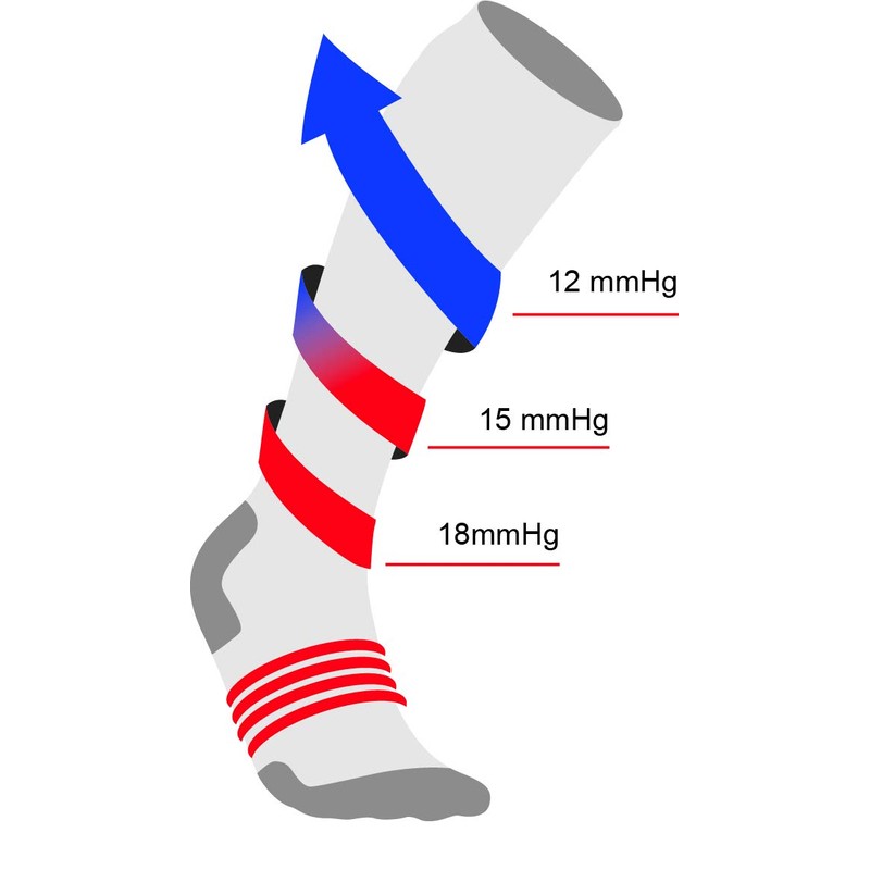 Thorlo Experia Men's Compression Over the Calf Socks, White, Medium