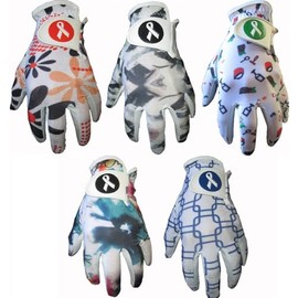 5 Ladies Fashion Designs Cabretta Leather Golf Gloves Gator (Small)