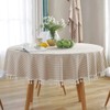 Plenmor Cotton Linen Tablecloth for Round Table Stripe Tassel Round