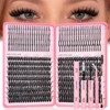 Lash Clusters Kit with Spikes, Eyelash Clusters Extensions Individual D