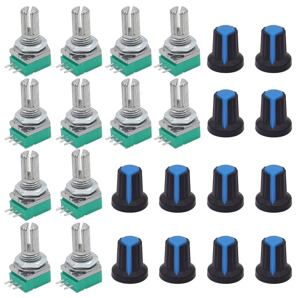 TWTADE 12Pcs Single Linear Rotary Seal Amplifier Potentiometers Type 5k,10K,20K,50K,100K,500K（Each