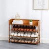 Suwoic Bamboo Shoe Rack Organizer, 4 Tier Shoe Shelf Storage