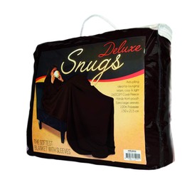 mikamax - Snugs Deluxe - Fleece Blanket with Sleeves - Deluxe - Coffee Brown