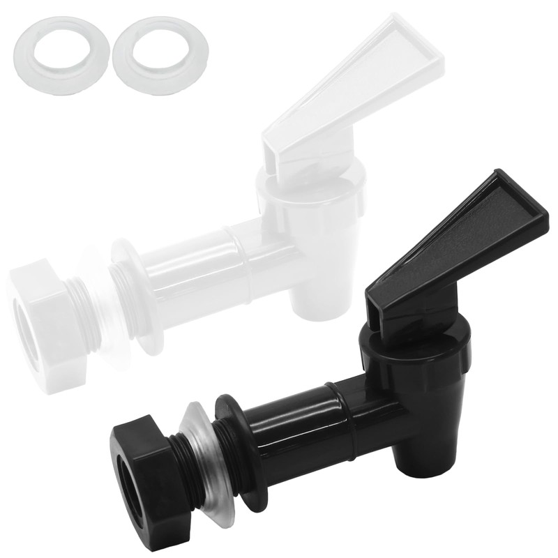 Hordion Plastic Spigot Replacement Cooler Faucet, 2 Sets Water Jug