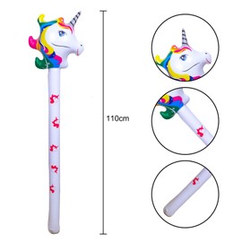 HAICN 3Pieces Inflatable Unicorn Stick Animals Inflatables on a Stick Toys Bow Up Hammer Pool Toy for Kids Filler Party Bag
