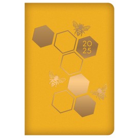 2025 Pocket Week to View Diary - Bee or Daisy Design Hardback Planner - Full Year Weekly Organiser Journal (Bee)