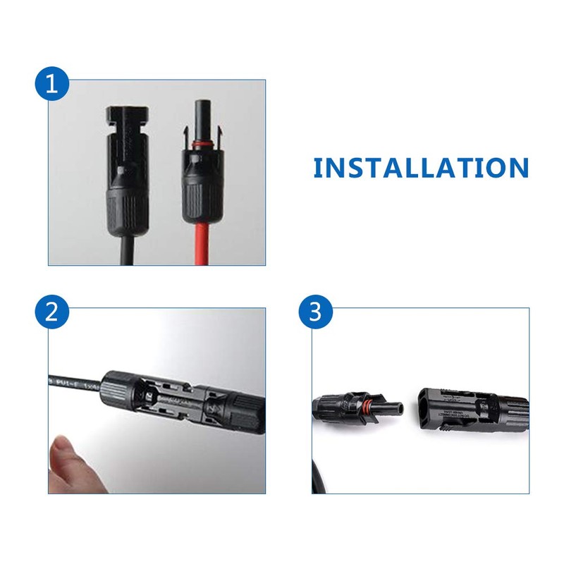 Cable Fotovoltaico para Panel Solar, Par de Cables de Extensión