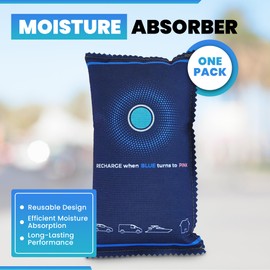 Quebec 350g Car Dehumidifier Bag | Moisture & Damp Absorber for Windscreens & Interior | 100% Leakproof, Reusable Dashboard Dehumidifier & Condensation Remover