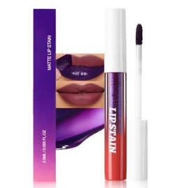 evpct Peel Off Lip Stain Tints, Maroon Red Matte Liquid Lipstick Lip Stain Long Lasting Waterproof for Women, Non-stick Cup Lipstick Peel Off Highly Pigmented Not Faded Smudge-proof Easy to Apply, 01