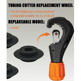 33165 Pipe Cutter Replacement Wheel Fits For Ridgid E1240 10/15/15-SI/20 Pipe Cutter,3Pcs Tubing Cutter Replacement Wheel,Black