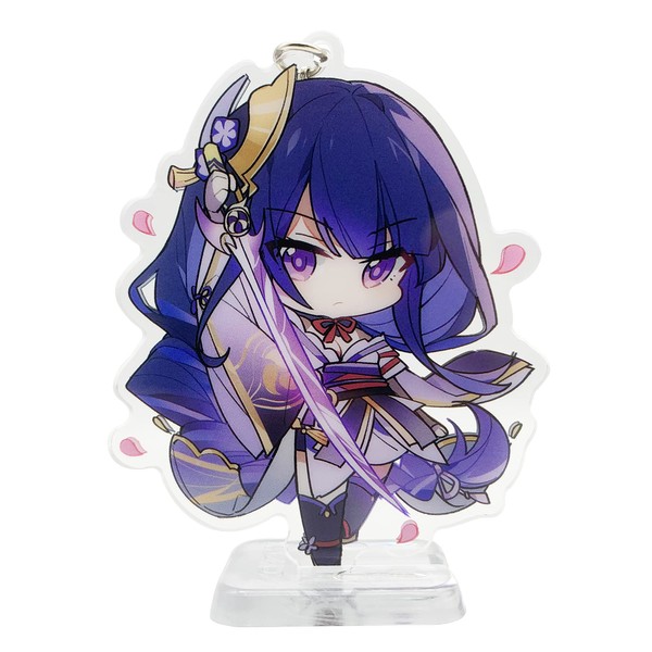 YJacuing Genshin Impact Cute Acrylic Keychain Figure (Raiden Shogun)