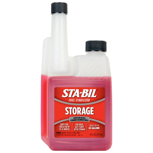 STA-BIL Storage Fuel Stabilizer - Keeps Fuel Fresh for 24 Months - Prevents Corrosion - Gasoline Treatment that Protects Fuel System - Fuel Saver - Treats 40 Gallons - 16 Fl. Oz. (22207)