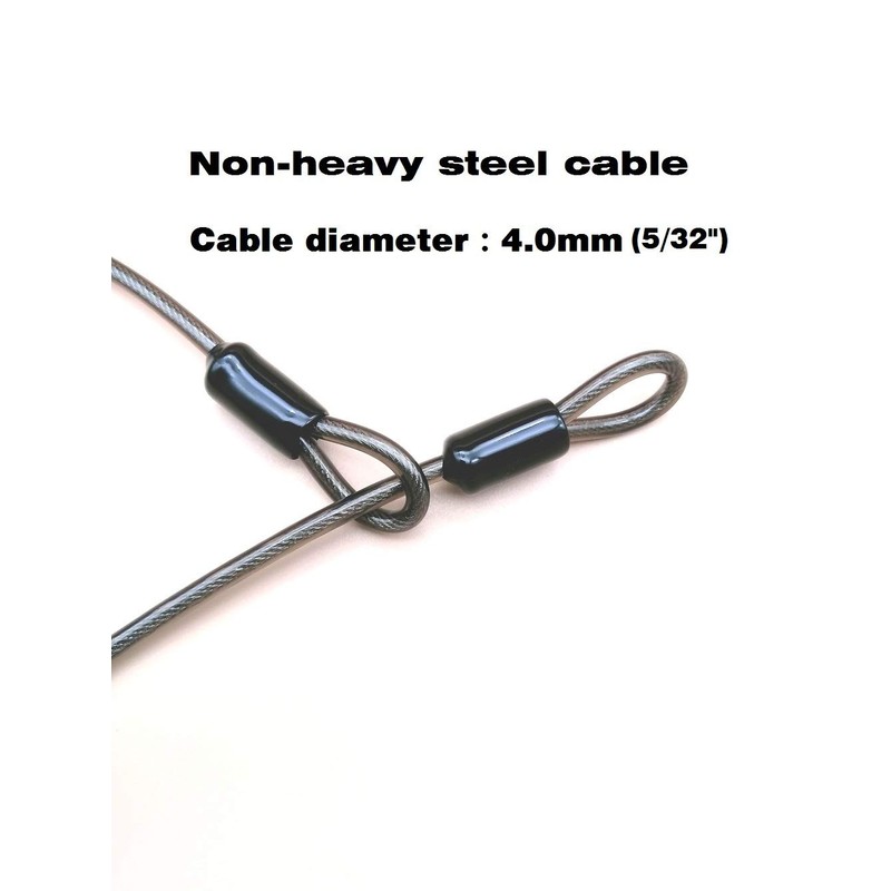 LORADAR 4mm Thick（5/32"） 7FT,15FT,30FT Braided Steel Coated Thin Security Cable