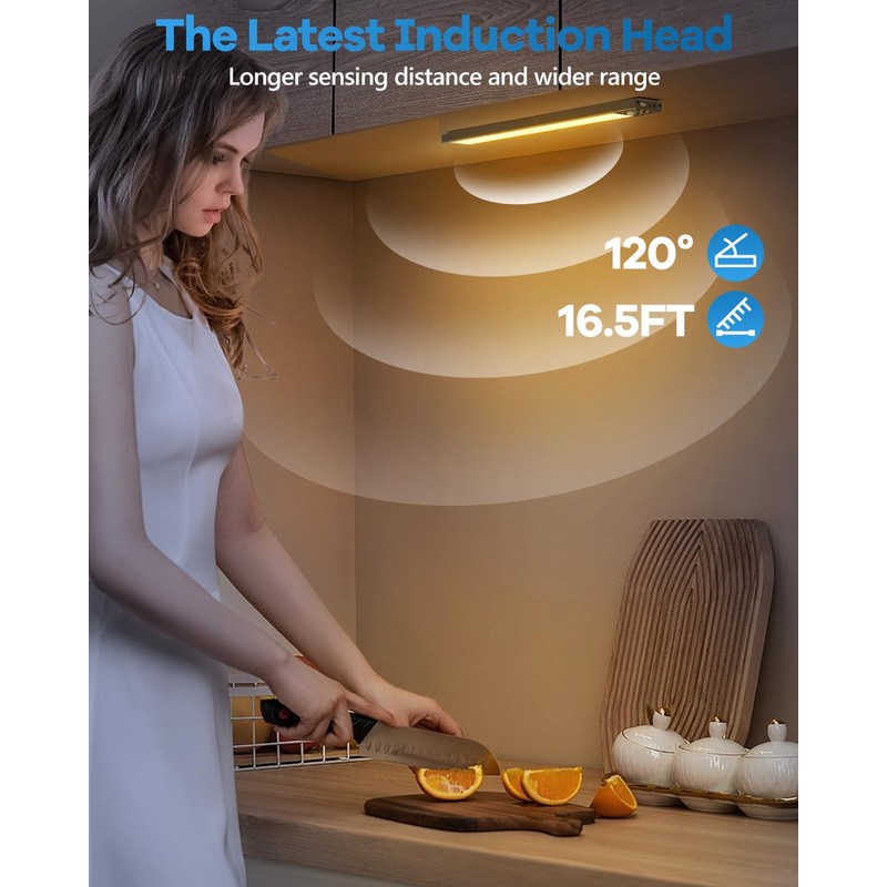 HIBOITEC 65 LED Motion Sensor Lights Indoor, Dimmable Under Cabinet